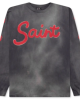 Black Saint Michael Foot Print L S Tee