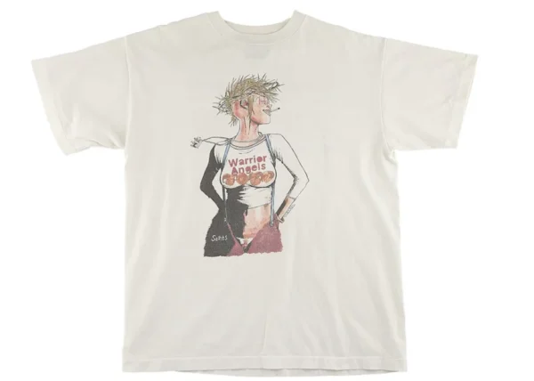 Saint Michael Punk Girl T shirt White