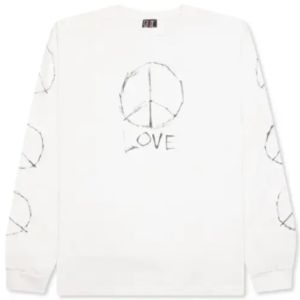 White Saint Michael Love L S Tee